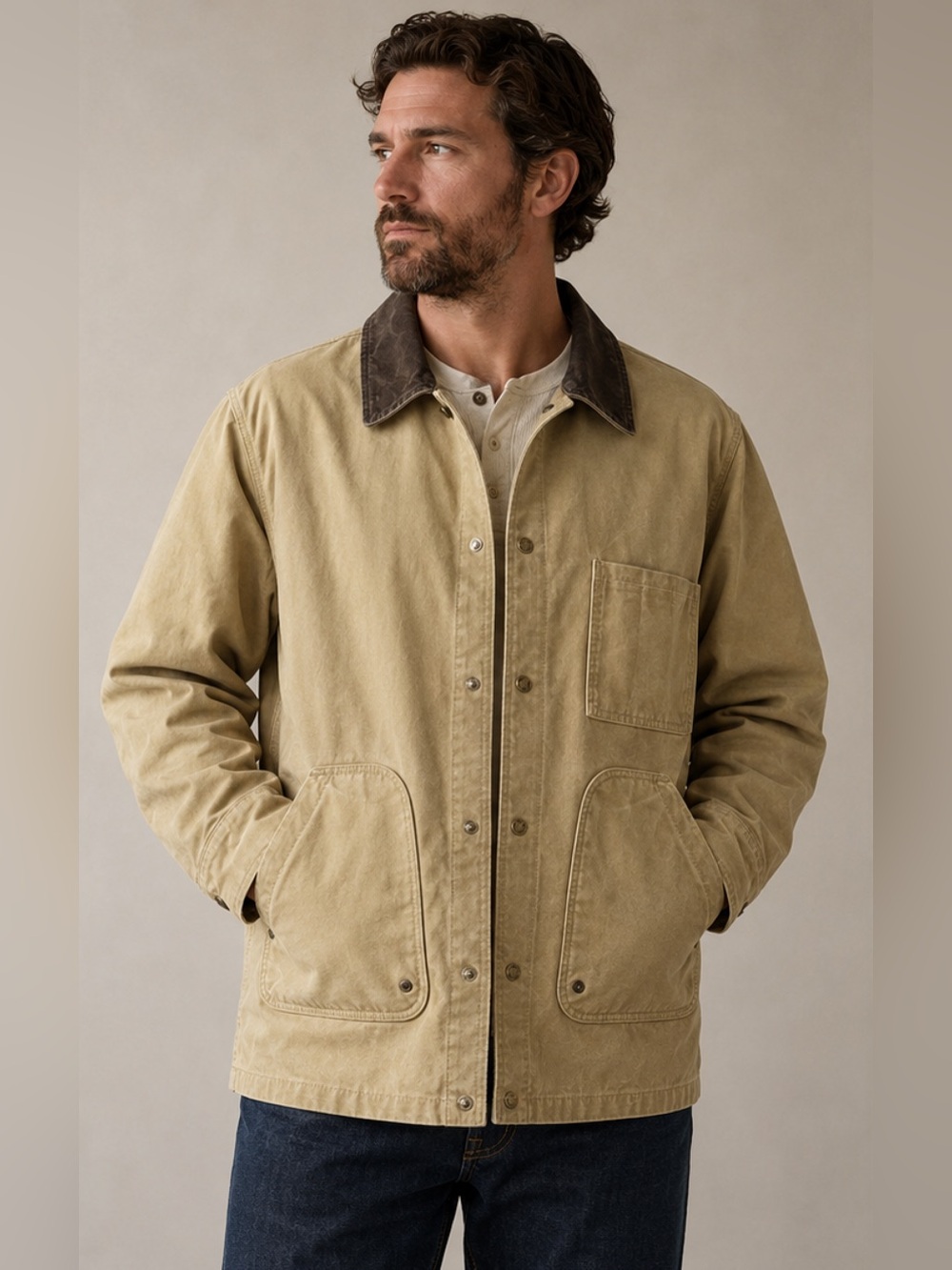 CC Filson Men Tan Jacket‎ Hunting Tin Cloth Sz XXL Style 721 VTG Made In USA